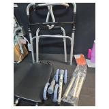 Folding Walker with Wheels and Seat 390LB,Auto Brake Double Front 5" Wheels, Lightweight, Aluminum Rolling Walker Mobility Aid - Retail: $97