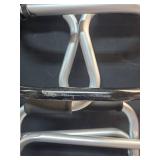 Folding Walker with Wheels and Seat 390LB,Auto Brake Double Front 5" Wheels, Lightweight, Aluminum Rolling Walker Mobility Aid - Retail: $97