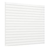 Slatwall Panel 4 FT x 4 FT, Interlocking Slat Wall Paneling, Wall Mounted PVC Wallpanel, Suitable for Garage Storage and Organizer, Slatwall Board, Shelves - White - Retail: $100