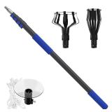 26FT Reach Light Bulb Changer for High Ceilings with Telescopic Extension Pole, 5-20 FootExtension Pole Changer with Baskets and Suction Cup  Retail: $59