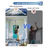 26FT Reach Light Bulb Changer for High Ceilings with Telescopic Extension Pole, 5-20 FootExtension Pole Changer with Baskets and Suction Cup  Retail: $59