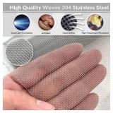 Wire Mesh Screen (50"x120")-Durable, Stainless-Steel, Easy to Cut & Install, Ideal for Windows, Barrier Against Bugs, Mice & Birds (Plain Weave, 30 Mesh) - Retail: $36"