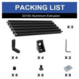 2Pack 20100 T Slot Aluminum Extrusion 1220mm 48 inch Black Extruded Aluminum Profile 20x100 T-Slotted Framing European Standard Anodized Linear Rail for 3D Printer - Retail: $83