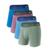 DAVID ARCHY Mens Underwear Moisture Wicking Breathable Rayon Made from Bamboo Seamless Underwear with Support Pouch Fly 4 Pack, Assorted Colors, XL - Retail: $30