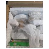 Dimmable LED Flush Mount Ceiling Light Fixture with 3000K-6000K Light Color Adjustable,32W 26Inch Chandelier Modern Wooden Ceiling Lamp,4-Lights, White Pendant Light - Retail: $79