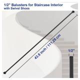 Sidasu 15 Pack Iron Balusters Square Hollow Stair Spindles 1/2\" Metal Balusters with Iron Baluster Swivel Shoes for Staircase - Retail: $100