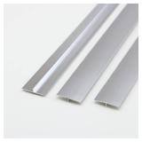 Aluminum T Molding Floor Transition Strip, T Moulding for Laminate Flooring Planks, Vinyl Floor Transition, Rubber Transition (3Pcs x 2.9ft x 1.6in, Matte Silver) - Retail: $25