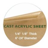 1 Pieces 1/4" Round Plexiglass Sheet, 18 Inch Diameter Clear Acrylic Circle, Round Cake Disk Acrylic Sheet, Plexiglass Table Top, Acrylic Backdrop - Retail: $38