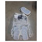 Heavy Duty Shower Chair for Inside Shower,550 lbs Foldable Shower Chair for Elderly and Disabled, Adjustable Height Chairs with Padded Arms and Back for Bathroom - Retail: $90