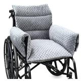 Jeelathy Wheelchair Seat Cushion - Thick Chair Pads with Full Armrest Covers - Pain Relief, Non-Slip Tailbone & Spine Support Pillow with Straps (Grey) - Retail: $50