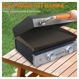 Griddle Lid for Blackstone 22 inch Tabletop Griddle Omnivore 1666 2203 2304 1813 1833 2271 Adventure Grill Hood Hard Cover Hinged Lid Thermometer Replacement Parts - Retail: $51