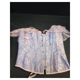 SHYMMUO Purple Corset Top for Women Off Shoulder Lace Up Renaissance Gothic Bustier Steampunk Corset Tops Halloween Costumes S - Retail: $28