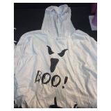 Xuhal 5 Pcs Group Halloween Costumes Ghost Pumpkin Butterfly Crayon Hippie Mexican Poncho Costume for Men Women Party Cosplay(Ghost) - Retail: $26