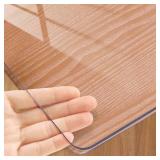 Kasepie 3mm Thick Clear Table Cover Protector 40 * 80in Waterproof - Heavy Duty Plastic Table Cover for Dining Table Kitchen Home, Oil Resistant & Easy Wipe (40 * 80in) - Retail: $81