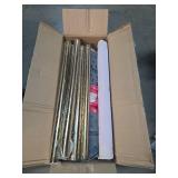 Pelopy Stanchion Posts Queue Crowd Control Stanchion Velvet Ropes Carpet Set, 38 in Post Sand Injection Hollow Base with Rope, Carpet (12 Pcs,Gold,26 ft Carpet) - Retail: $137