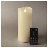 Softflame Flameless LED Candles with Remote Control, 3" x 7", Flickering 3D Moving Flame Battery Operated Candles in Real Wax Shell for Indoor Use, Ivory - Retail: $20