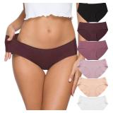 Altheanray Womens Cotton Seamless Underwear Breathable, Cotton Hipster Panties for Women (L-RedGradient) - Retail: $26