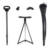 ALEVMOOM Walking Cane with seat,Lightweight Aluminum Triangular Construction Folding Cane, Portable Cane Seats for Women Men Seniors Capacity 440lb - Retail: $63