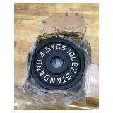 Fitvids Standard Cast Iron 2-Inch Weight Plates for Strength Training & Weightlifting, 40 Pounds Set