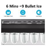 Countertop Ice Maker, 9 Ice Cubes in 6 Mins, 33 Lbs/24 Hrs, 2 Ice Cube Sizes, Self-Cleaning, Quiet Operation, Compact Design for Home/Office/Kitchen/Camping (Stainless Steel)