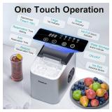 Countertop Ice Maker, 9 Ice Cubes in 6 Mins, 33 Lbs/24 Hrs, 2 Ice Cube Sizes, Self-Cleaning, Quiet Operation, Compact Design for Home/Office/Kitchen/Camping (Stainless Steel)