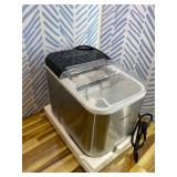 Countertop Ice Maker, 9 Ice Cubes in 6 Mins, 33 Lbs/24 Hrs, 2 Ice Cube Sizes, Self-Cleaning, Quiet Operation, Compact Design for Home/Office/Kitchen/Camping (Stainless Steel)