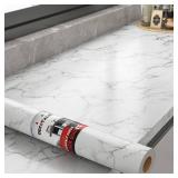 Decotalk 30 x 120 inch Marble Contact Paper Self Adhesive Wallpaper Stick and Peel Grey White Granite Countertop Contact Paper Decorative Wall Paper for Kitchen Backsplash Cabinets Island Furniture