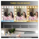 Vanity Mirror with Lights, 32 x 24 Tabletop Hollyhood Makeup Mirror, Hollywood Lighted Mirror with 18 Dimmable LED Bulbs,3 Colors Modes,Touch Control,Metal Frame,