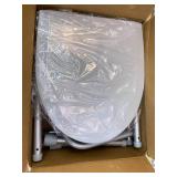 HOMLAND 3-in-1 Bedside Commode Chair with Sturdy Dual-Crossbar Support Construction, Stable Portable Commode Toilet with 7.5Qt Potty Bucket, 350 Lbs Bedside Commodes for Seniors, Silver