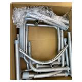 HOMLAND 3-in-1 Bedside Commode Chair with Sturdy Dual-Crossbar Support Construction, Stable Portable Commode Toilet with 7.5Qt Potty Bucket, 350 Lbs Bedside Commodes for Seniors, Silver