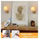 PASSICA DECOR Bow Wireless Battery Operated Wall Sconce Set of 2, Rechargeable Dimmable LED Lights with 15 Colors, Timer, Remote Control,Bow Lamp for Girls Rooms,Bedroom Living Room