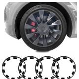 20 Inch Wheel Rim Protector for Tesla Model Y 2020-2024, 4PCS ABS Wheel Rim Guard Hubcap Cover Car Protection Tire, Tire Trim Rings for Curb Rash Prevention Model Y Accessories, Matte Black