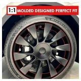 20 Inch Wheel Rim Protector for Tesla Model Y 2020-2024, 4PCS ABS Wheel Rim Guard Hubcap Cover Car Protection Tire, Tire Trim Rings for Curb Rash Prevention Model Y Accessories, Matte Black