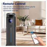 Large Humidifier for Bedroom, 9L/2.5Gal Ultrasonic Cool Mist, Easy Clean with 350ML/H Large Mist Speed, Remote control, Quiet Tower, Suitable for Kids Room Plant Yoga Study Room Office (Black)