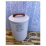 SAMEAT Heated Towel Warmers for Bathroom - Large Towel Warmer Bucket, Wood Handle, Auto Shut Off, Fits Up to Two 40"X70" Oversized Towels, White