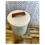 SAMEAT Heated Towel Warmers for Bathroom - Large Towel Warmer Bucket, Wood Handle, Auto Shut Off, Fits Up to Two 40"X70" Oversized Towels, White