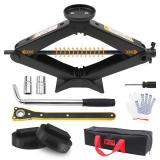 3-Ton Scissor Jack Kit for BMW & MINI with Rubber Jack Pads, Car Spare Tire Repair Tool Kit for BMW with Scissor Jack, Tire Changing Tools for BMW with Telescoping Lug Wrench (17/19/21/23mm)