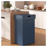 Function Home Trash Can Cabinet, 13 Gallon Kitchen Garbage Can, Wooden Recycling Trash Bin, Freestanding Dog Proof Trash Can, Farmhouse Trash Cabinet with Lid for Home Kitchen Bedroom, Blue