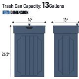 Function Home Trash Can Cabinet, 13 Gallon Kitchen Garbage Can, Wooden Recycling Trash Bin, Freestanding Dog Proof Trash Can, Farmhouse Trash Cabinet with Lid for Home Kitchen Bedroom, Blue