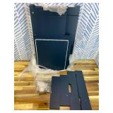 Function Home Trash Can Cabinet, 13 Gallon Kitchen Garbage Can, Wooden Recycling Trash Bin, Freestanding Dog Proof Trash Can, Farmhouse Trash Cabinet with Lid for Home Kitchen Bedroom, Blue