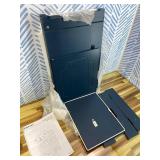 Function Home Trash Can Cabinet, 13 Gallon Kitchen Garbage Can, Wooden Recycling Trash Bin, Freestanding Dog Proof Trash Can, Farmhouse Trash Cabinet with Lid for Home Kitchen Bedroom, Blue