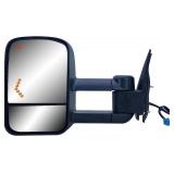 Driver Left Side Door Towing Mirror Power and Heated with Signal Light on Glass Textured Back Cover For Chevy Silverado Sierra 1500 2500 3500HD from 2003 to 2006