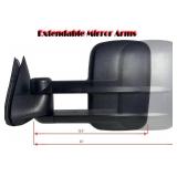 Driver Left Side Door Towing Mirror Power and Heated with Signal Light on Glass Textured Back Cover For Chevy Silverado Sierra 1500 2500 3500HD from 2003 to 2006