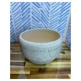 SQOWL Ceramic Flower Pots - 10 Inch Plant Pot Indoor with Drainage Hole and Saucer, Modern Ceramic Planter Outdoor, Decorative Large Round Planter, Bedroom Decor, Plant Lovers Gifts, Gray