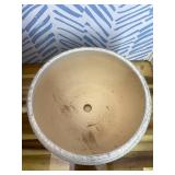 SQOWL Ceramic Flower Pots - 10 Inch Plant Pot Indoor with Drainage Hole and Saucer, Modern Ceramic Planter Outdoor, Decorative Large Round Planter, Bedroom Decor, Plant Lovers Gifts, Gray