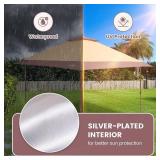 12x12 Canopy Replacement Top Cover Only Fit for Suntime Outdoor Pop Up Gazebo Frame,Air Vent,Waterproof Silver Coating (Top Only)