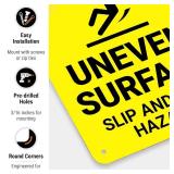 Caution Uneven Surface Slip and Fall Hazard OSHA Sign, 10x7 Inches, Rust Free .040 Aluminum, Fade Resistant, Made in USA