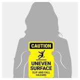Caution Uneven Surface Slip and Fall Hazard OSHA Sign, 10x7 Inches, Rust Free .040 Aluminum, Fade Resistant, Made in USA