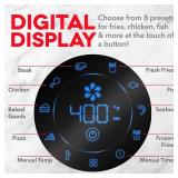 Dash AirCrisp Pro Digital Air Fryer - Adjustable Temperature Control - Auto Shut-Off Feature & Multiple Presets - Removable Crisper Basket - 3 Quarts - Aqua