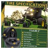 11x4.00-5 Flat Free Tire and Wheel (2 Pack),Universal 11x4-5 Solid Smooth Tractor Turf Tire with Rim, 3.4" Centered Hub and 3/4" & 5/8" Bushing, For Zero Turn Mowers and Riding Lawn Mower